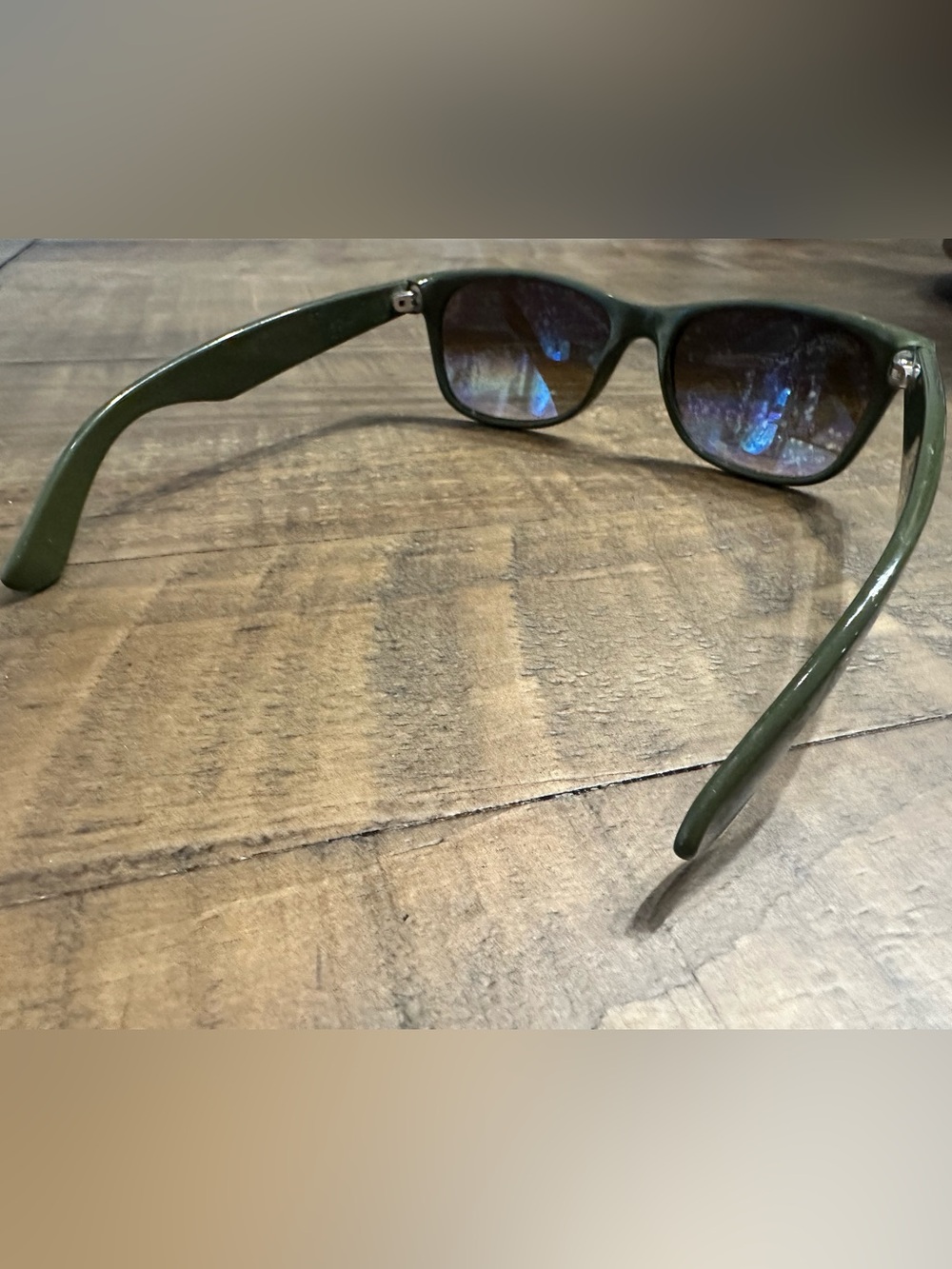 Ray-Ban style Olive Green Sunglasses with Brown Lenses - Picture 2 of 3